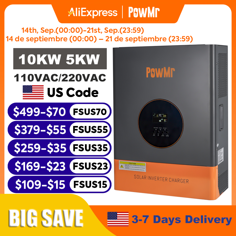 Split Phase Inverter 10Kw 110V 220V - محول طاقة PowMr بقدرة 10 كيلو