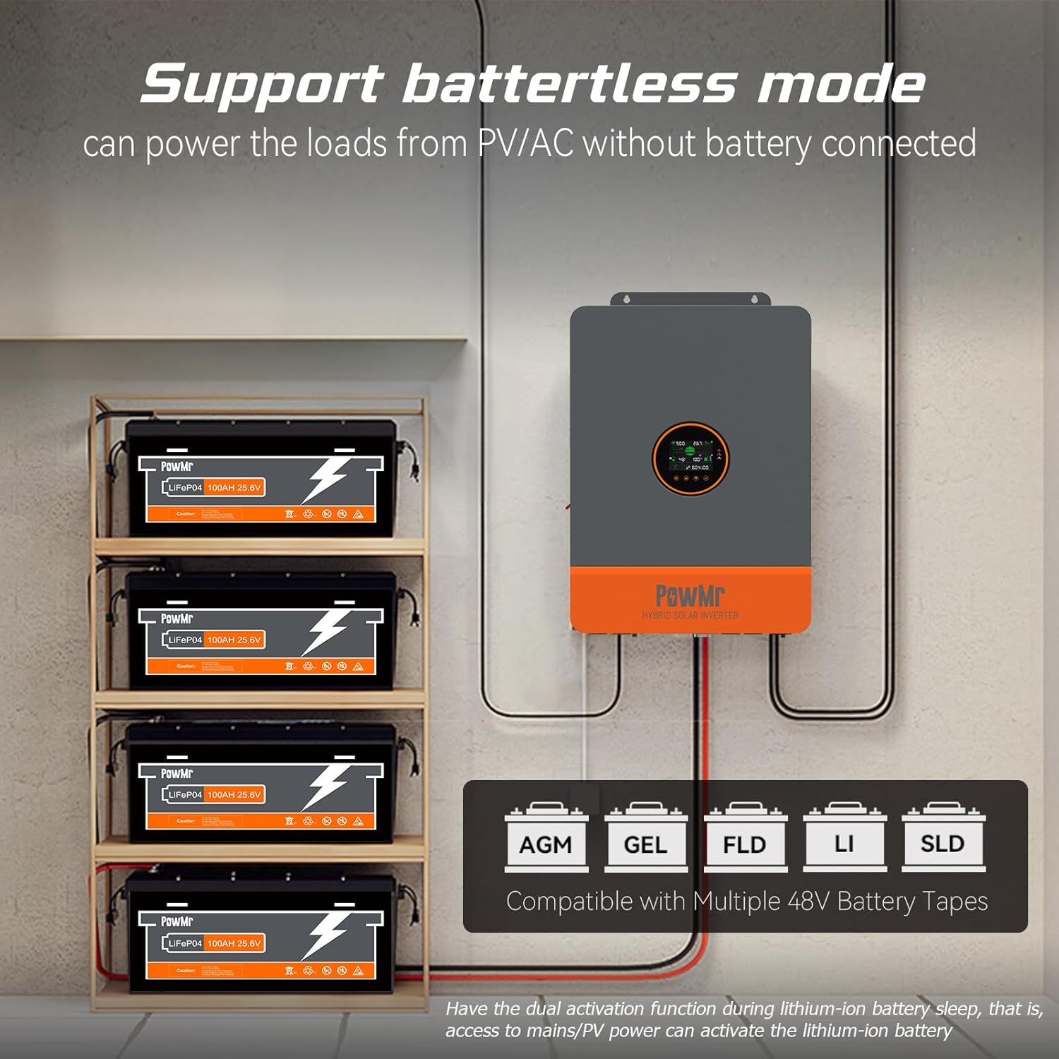 محول طاقة شمسية هجين PowMr بقد - مراجعة Split Phase Inverter 10Kw 110V 220V وسعره