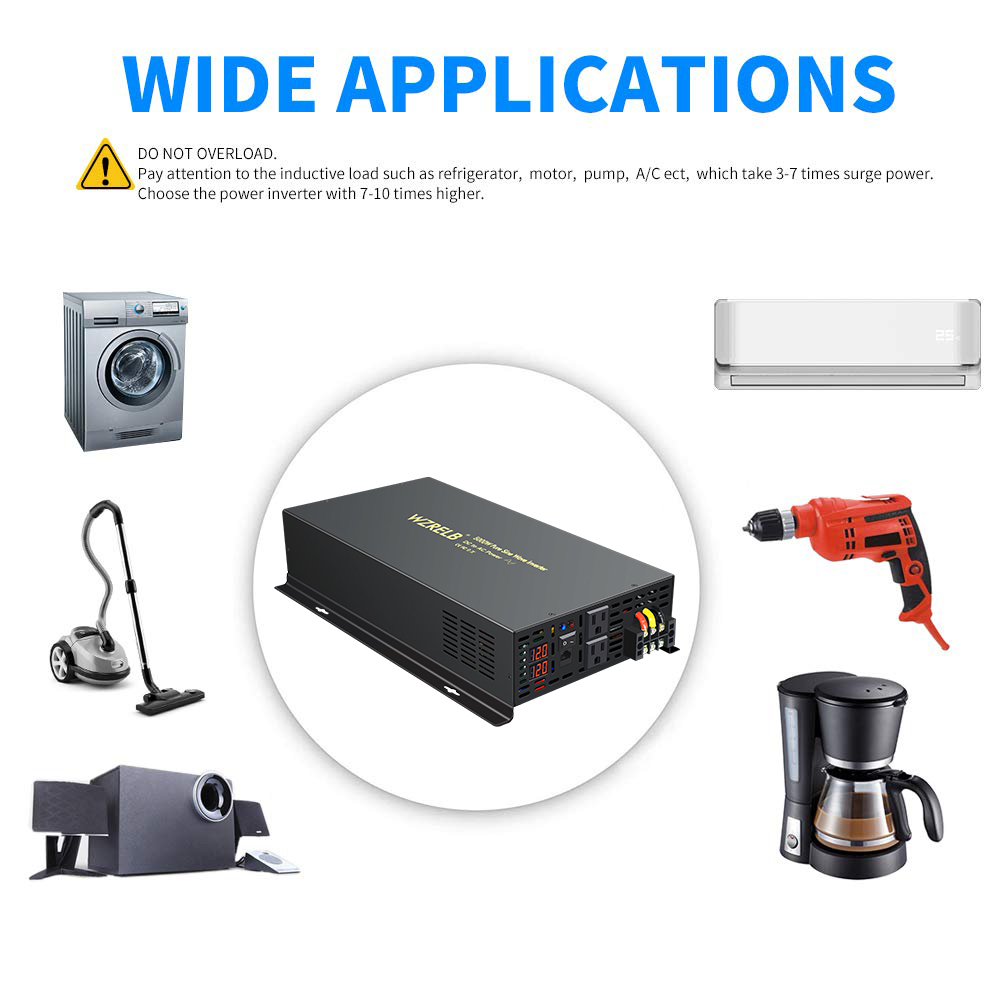 موثوقة 5000 واط التحكم السلكي  - مراجعة Pure Sine Wave Inverter 5000W 48V 220V وسعره